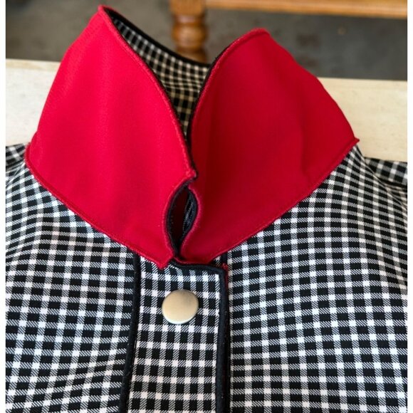 Women's Black & White Gingham Pattern Button-Down Jacket Poly Blend Size S-READ - Picture 10 of 15